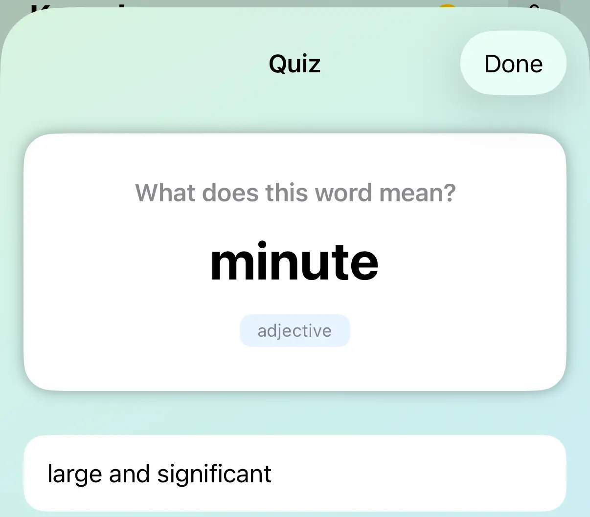 Multiple learning modes screenshot